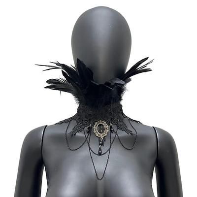 Retrò Vintage Punk Gotico Collana Collare di piume Strega malefico Costume Per donna Fantasia Stile Steampunk Notte di Valpurga Mascherata Festa / Sera Adulti Accessori per il Collo