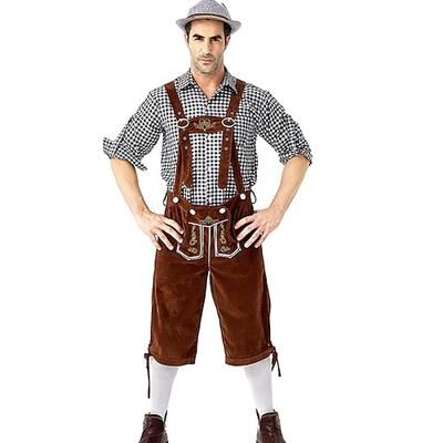 Oktoberfest Blusa / Camicia Costume da festa Lederhosen Bavarese Bavarese Tedesco Monaco di Baviera Prati Per uomo Panno in stile tradizionale