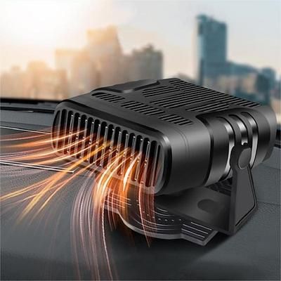 2 in 1 riscaldatore per auto 12v / 24v ventilatore di raffreddamento elettrico portatile asciugatrice elettrica parabrezza sbrinatore sbrinatore fan ornamenti per auto
