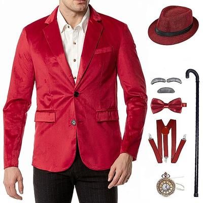 Anni Ruggenti Anni 1920 Retrò Vintage Abiti Completi Blazer Cappello Panama Normale Gentiluomo Gangster Costume Per uomo Natale Halloween Mascherata Balli di fine anno Club Addio al Nubilato Adulti