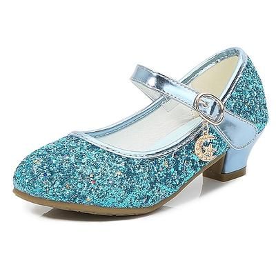 Frozen, favola, principessa Elsa, scarpe per ragazze, film, cosplay, paillettes, Halloween, nero, bianco, argento, scarpe, carnevale, mascherata, costumi, poliestere, plastica