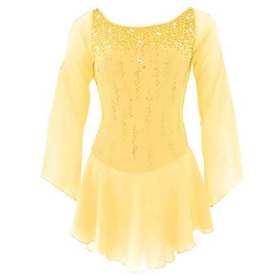 Vestito da pattinaggio artistico Per donna Da ragazza Pattinaggio sul ghiaccio Vestiti Completi Rosa baby Bianco / Bianco Giallo e giallo Scollatura posteriore Elastene Media elasticità Addestramento
