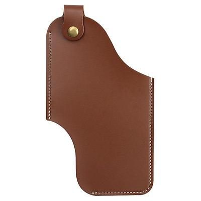 fondina per telefono con clip da cintura in pelle da uomo – custodia vintage in pelle PU con chiusura a scatto, supporto per cellulare a mani libere per viaggi all'aperto e uso quotidiano