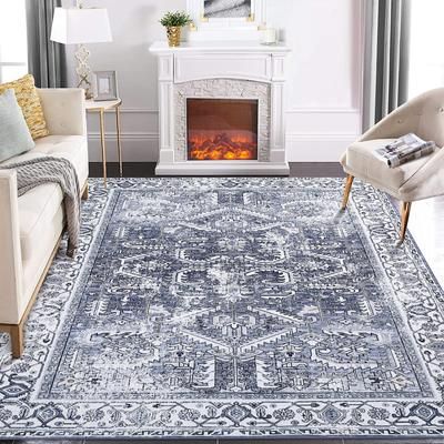 Whizmax Vintage Rug Machine Washable Rug Ultra-Thin Antique Collection Area Rug