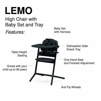 Cybex LEMO 2 High Chair Set + Training Tower Bundle - Pearl Pink