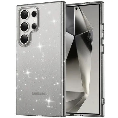 Glitter Transparent Acrylic Shockproof Phone Case For Samsung S25 S24 Ultra S23 S22 Plus A55 A35 A15 A54 A34 A14 A53 Hard Cover