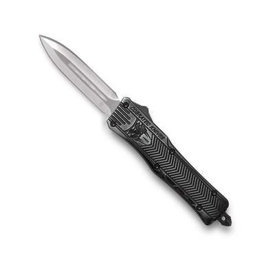 CobraTec Knives CTK-1 Small OTF Automatic Folding Knife 2.75in D2 Steel Dagger Non-Serrated Blade Stonewash Handle SSWCTK-1SDAGNS