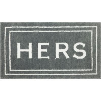 Wide Width Hers Bath Rug by Mohawk Home in Pewter (Size 20" W 34" L)