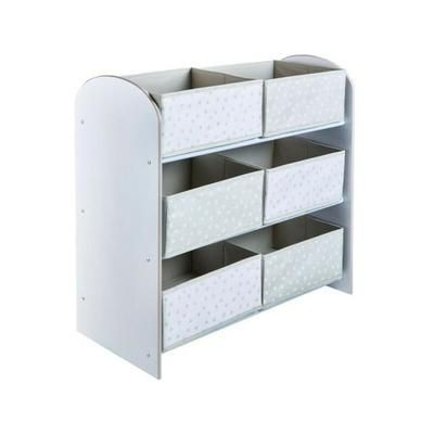 Meuble de rangement a jouets Blanc pour chambre d'enfant avec 6 bacs