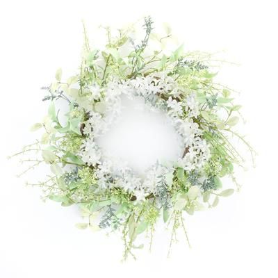 Mixed Floral Wreath 21"D by Melrose in White
