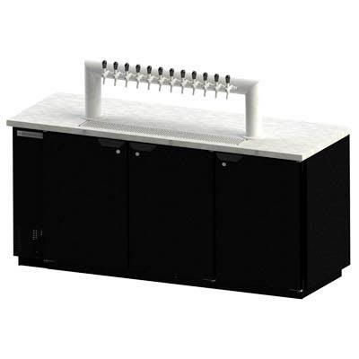 Beverage-Air 79" Kegerator Beer Dispenser - 4 Keg Capacity, 4 Column, 3 Doors, Black, 115v, DD78HC-1-B-12T