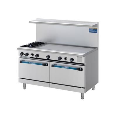 Turbo Air TARG-2B48G 60" 2 Burner Commercial Gas Range w/ Griddle & 2 Standard Ovens, Natural Gas, 2 Full-sized Ovens, Stainless Steel, Gas Type: NG