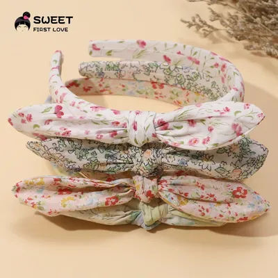 Cerceau de cheveux avec oreilles de lapin, nouveau Style imprimé, accessoires pour cheveux de bébé fille, fermoir coloré pour cheveux, articles pour nouveau-né, 2024