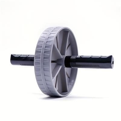 TEMU 1 Ab Roller Wheel - Sleek Gray & Black, Durable Abs Material, Non-electric Home Fitness Equipment For - , Muscle Building & Weight Loss, Gym Accessories