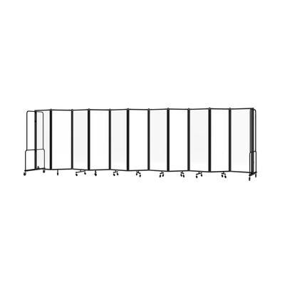National Public Seating RDB6-11CA 256"L Portable Room Divider w/ 11 Clear Acrylic Panels & Black Frame - 6'H
