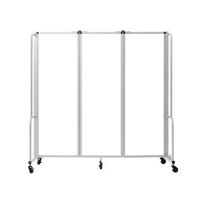 National Public Seating RDG6-3WB 72"L Portable Room Divider w/ 3 Whiteboard Panels & Gray Frame - 6'H