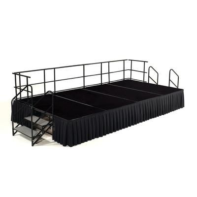 National Public Seating SG362404C-10-SB10 Stage w/ Carpeted Deck & Black Steel Frame - 8 ft x 12 ft x 24"H