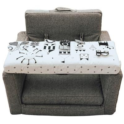 Wonder & Wise Happy Day Square Chair - Black & White