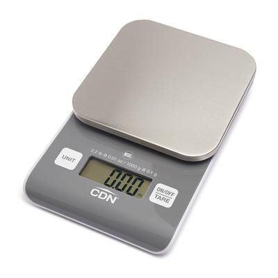 CDN SD0202-GY 2 1/5 lb Digital Precision Scale w/ Removable Platform - 4 9/20" x 4 9/20", Gray, Plastic