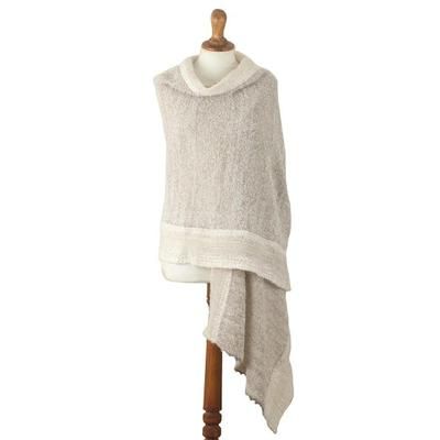 Andean Softness,'Hand Woven Baby Alpaca Blend Shawl From Peru'