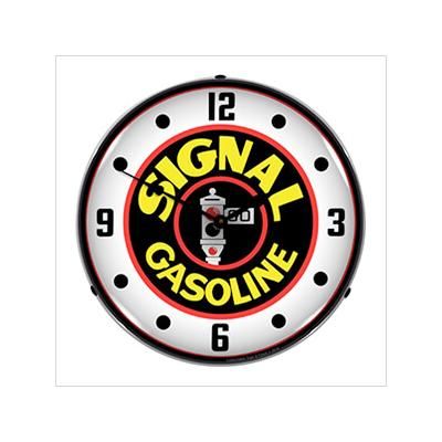 Collectable Sign and Clock Signal Gasoline Backlit Wall Clock