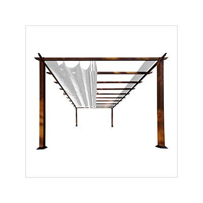 Paragon Outdoor 11 x 16 ft. Florence Soft Top Aluminum Pergola (Chilean Wood / Silver Canopy)