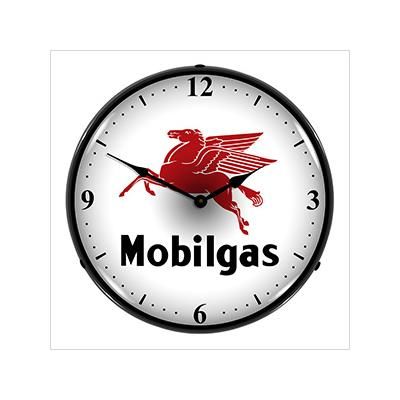 Collectable Sign and Clock Mobilgas Backlit Wall Clock