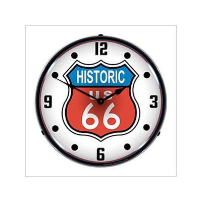 Collectable Sign and Clock Historic Route 66 Backlit Wall Clock