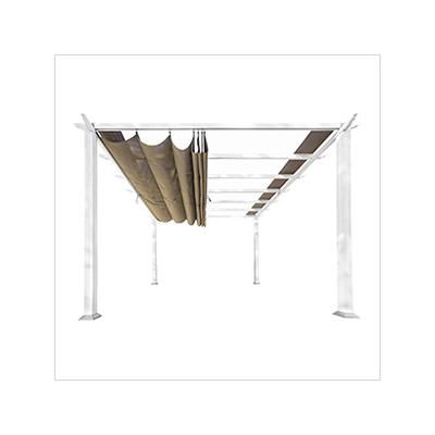 Paragon Outdoor 11 x 11 ft. Florence Soft Top Aluminum Pergola (White Frame / Sand Canopy)