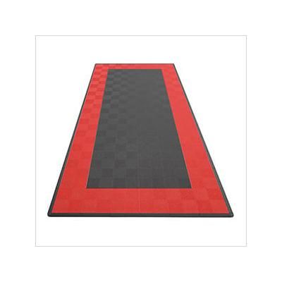 Swisstrax Ribtrax Pro One Car Garage Floor Tile Mat (Jet Black / Racing Red)