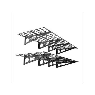 Fleximounts 2' x 6' Black Wall Mounted Shelf (2-Pack)