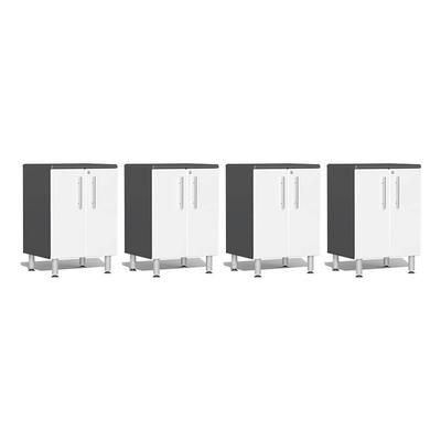 Ulti-MATE Garage Cabinets 4-Piece 2-Door Garage Cabinet Kit in Starfire White Metallic