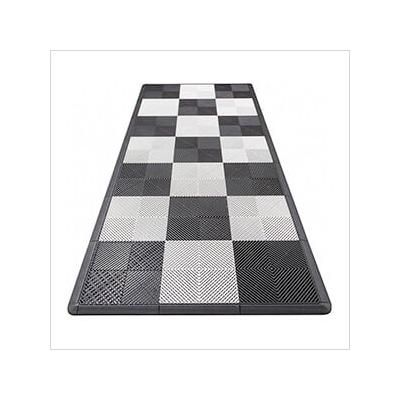 Swisstrax Ribtrax Pro Motorcycle Garage Floor Tile Mat (Jet Black / Arctic White)