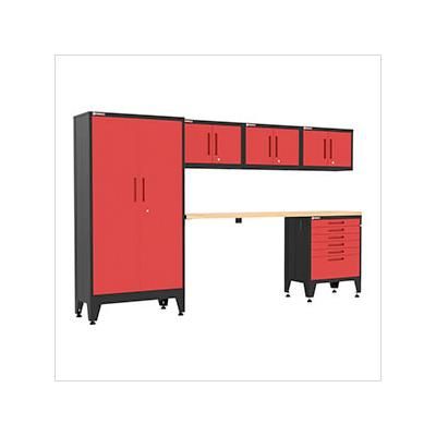 Armadillo Tough Red 6-Piece Garage Cabinet Set with Levelers