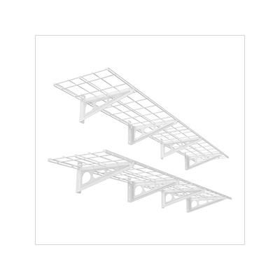 Fleximounts 1' x 6' White Wall Mounted Shelf (2-Pack)