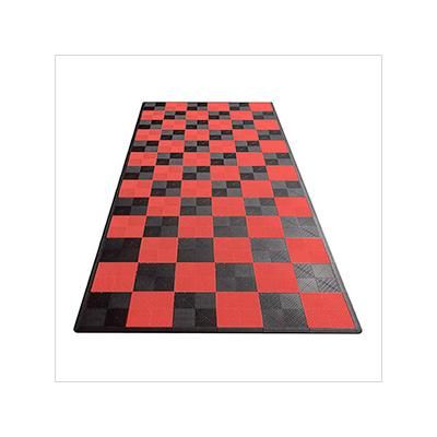 Swisstrax Ribtrax Pro One Car Garage Floor Tile Mat (Jet Black / Racing Red)