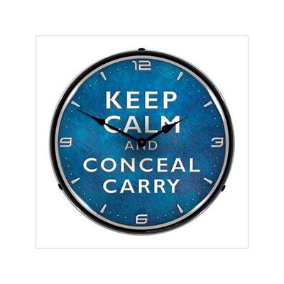 Collectable Sign and Clock Keep Calm and Conceal Carry Backlit Wall Clock