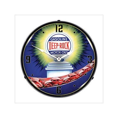Collectable Sign and Clock Deep Rock Gasoline and Motor Oils Backlit Wall Clock