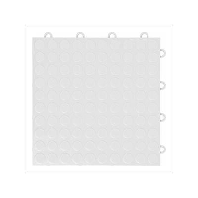 GearTile Coin Pattern 12 x 12-Inch White Garage Floor Tile (48 Pack)