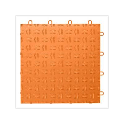 GearTile Diamond Pattern 12 x 12-Inch Orange Garage Floor Tile (48 Pack)
