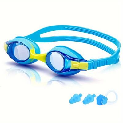 TEMU Kids Swim Goggles, Youth Swimming Goggles, Clear Lens, Leak-proof, Quick Adjustable Strap, Perfect Swimming Accessory, For Training And Play