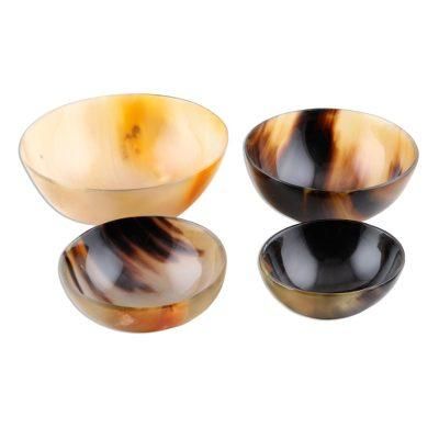 Handsome Quartet,'Set of 4 Small Handcrafted Buffalo Horn Bowls'