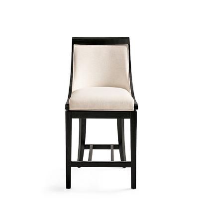 Avondale Swivel Bar & Counter Stool - Counter Height (26" Seat), Black Walnut, Fabric, Black Walnut/Crypton Chenille Nomad Snow/Counter Height - Grandin Road