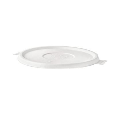 Eco Products EP-BLFLIDNFA WorldView Flat Lid Molded Fiber Bowls - Molded Fiber, White, Fits 24-46-oz. Coupe Bowls, Fits 16-40-oz. Noodle Bowls