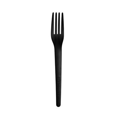 Eco Products EP-S017BLK 7" Plantware Disposable Fork - PLA, Black, Case of 1000