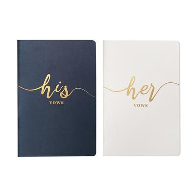 2pcs, Vow Books, Wedding Bride And Groom Booklet 6"x4" (navy Blue + White) Wedding Supplies, Wedding Gift