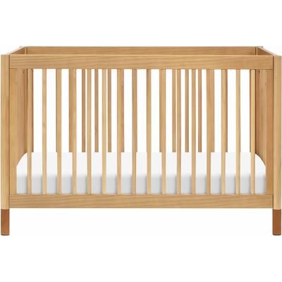 Babyletto Gelato 4-in-1 Convertible Crib w/Toddler Bed Conversion Kit - Honey w/Vegan Tan Leather Fe