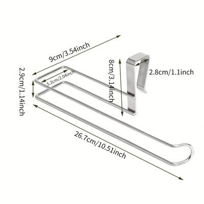 TEMU 1pc Stainless Steel Roller Paper Holder, Traceless Punch Free Kitchen Paper Holder, Oil-free Dishcloth Holder, Towel Holder Rack, For Kitchen Bathroom
