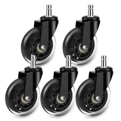 AD 5Pcs Furniture Casters 10MM 11MM Heavy Universal Mute Wheel 360° Swivel Rubber Roller for Platform Trolley Chair Accessories