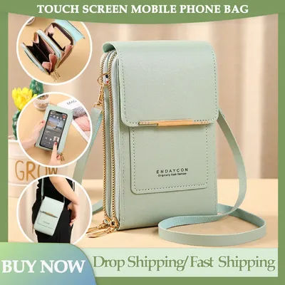 Buylor Bolso Women Bag Touch Screen Cell Phone Purse Soft Leather Shoulder Bag Female Handbags Cheap Small Wallet Crossbody Bags